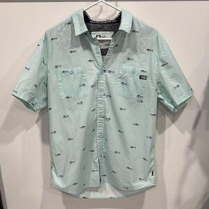 Salty Crew Light Green Fish Pattern Shirt